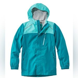 LL Bean Kids' Trail Model Rain Jacket, Colorblock - Size 8